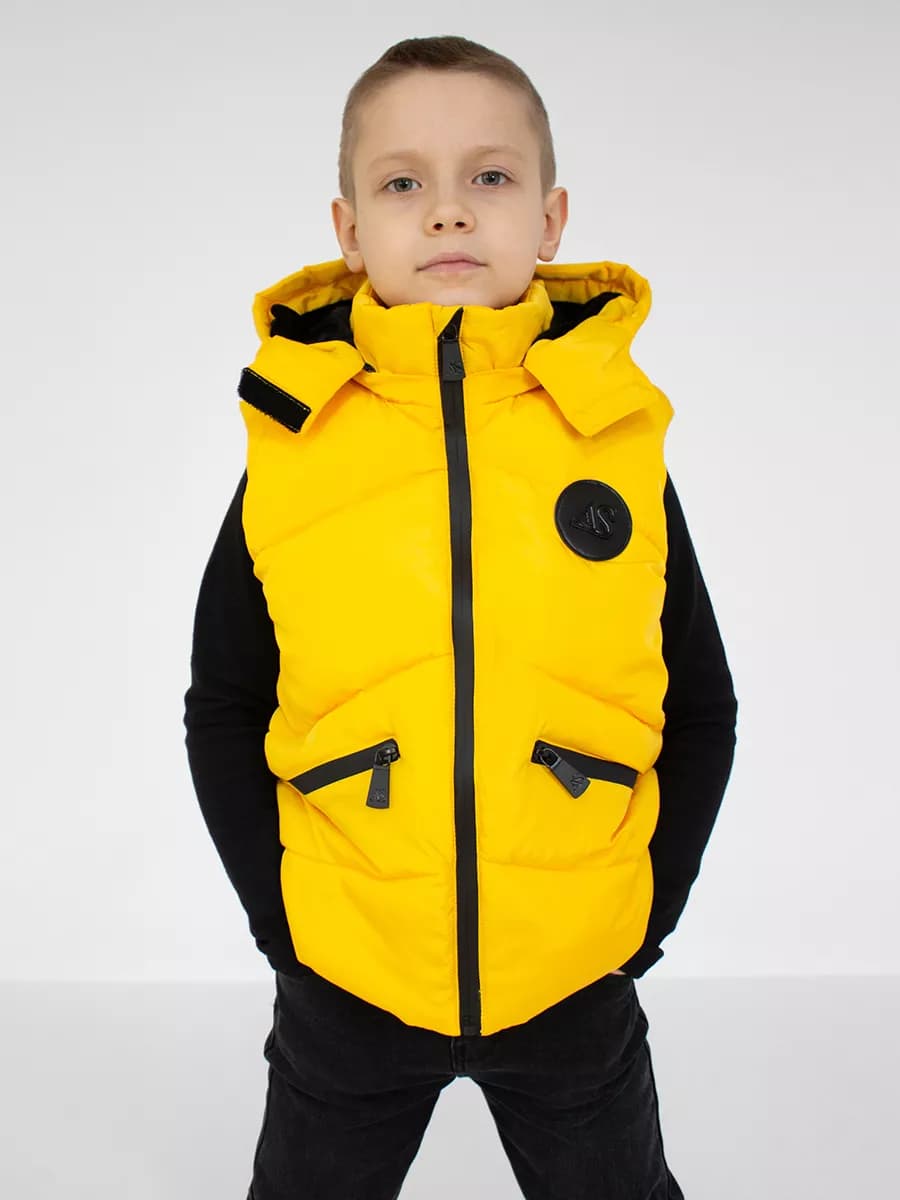 Жилет стеганый с капюшоном утепленный