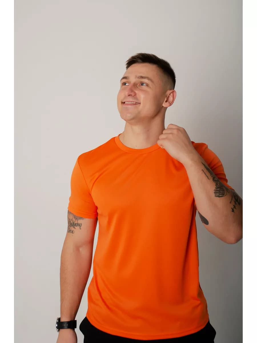 Футболка спортивная однотонная для тренировок