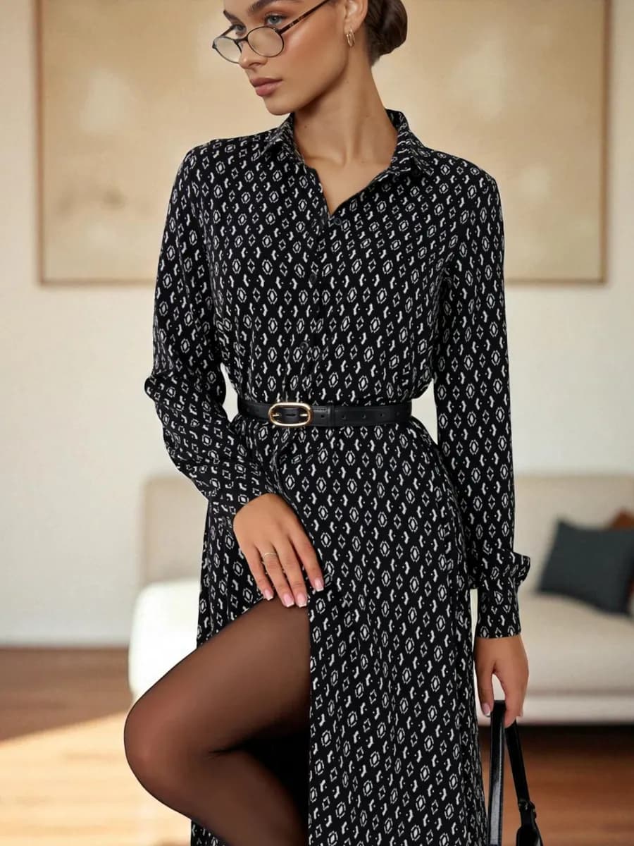 Платье рубашка офисное осеннее