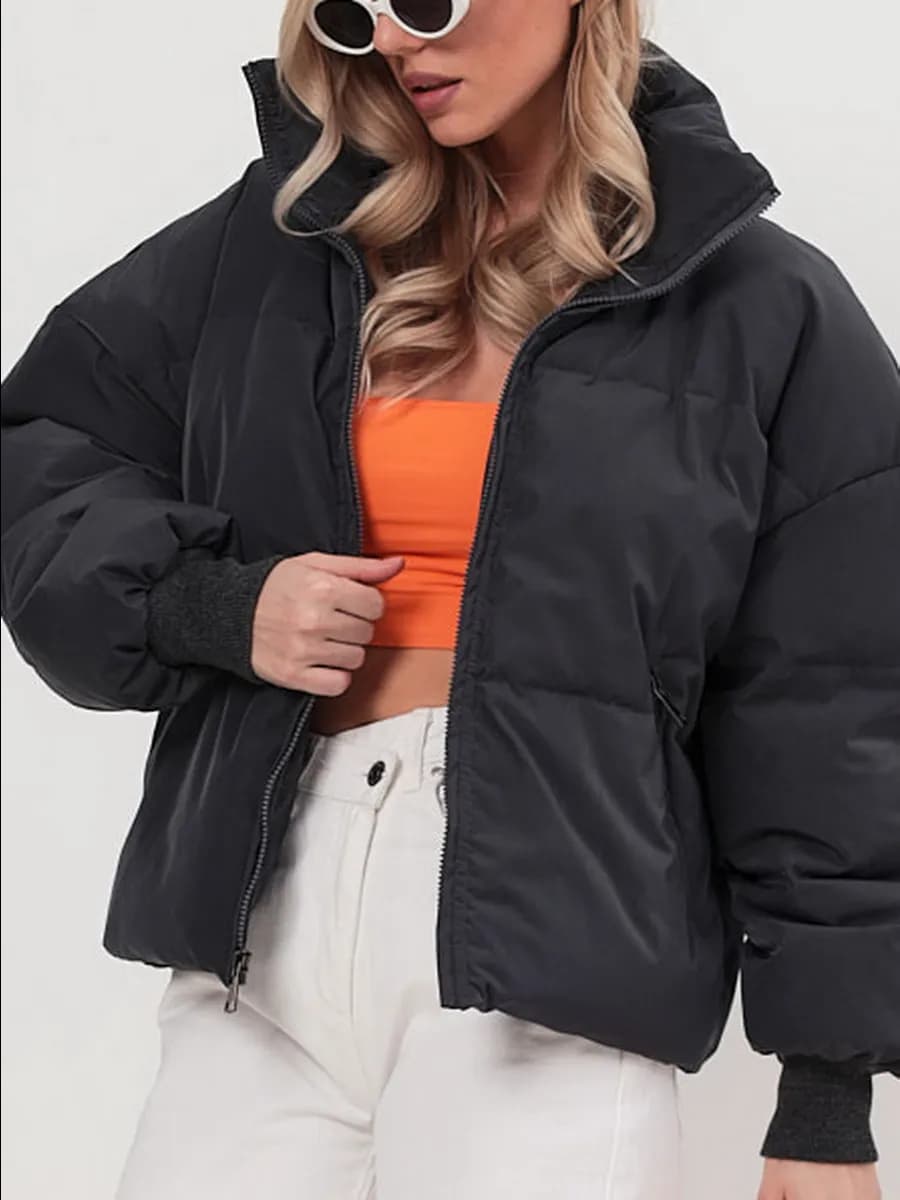 Куртка оверсайз короткая пуховик демисезон