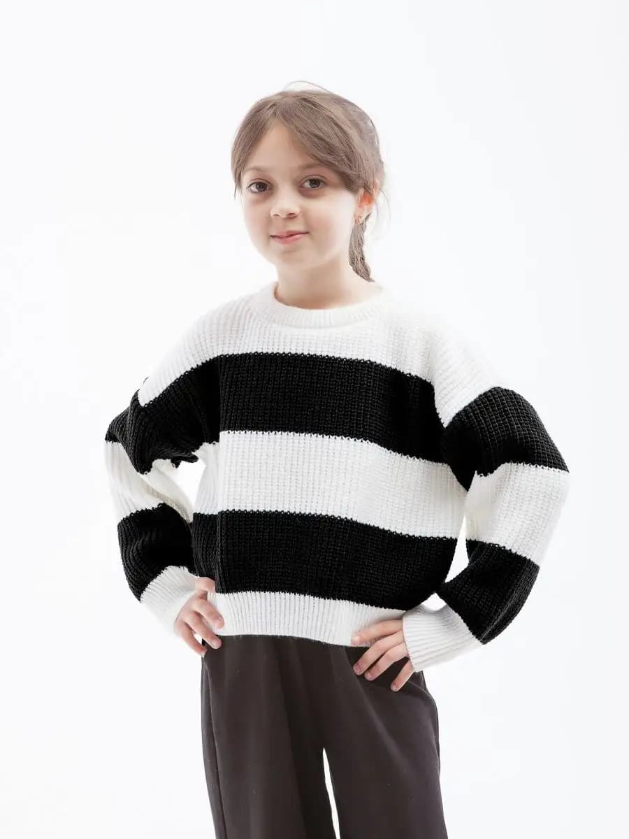 Свитер в полоску оверсайз школьный