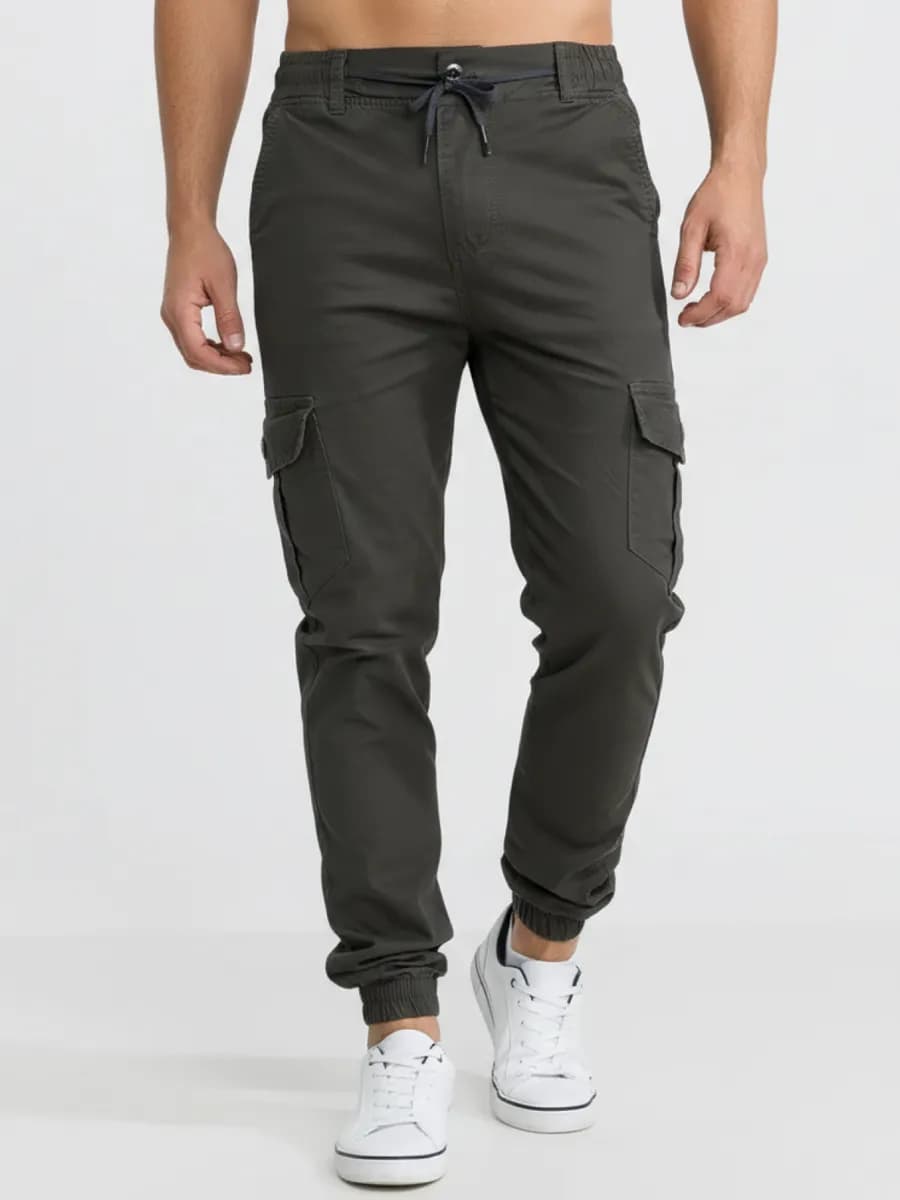 Брюки джоггеры хлопок зауженные с карманами