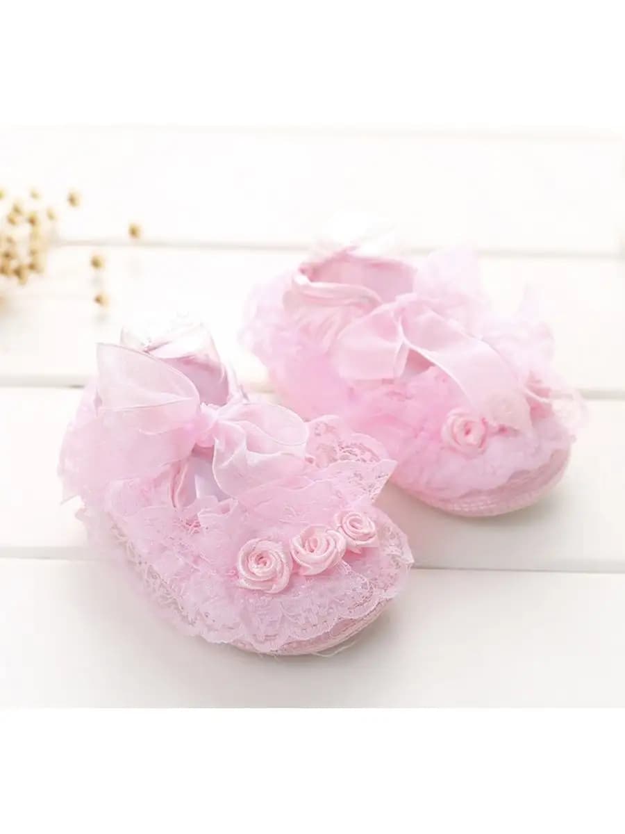 Пинетки нарядные для новорождённых девочек