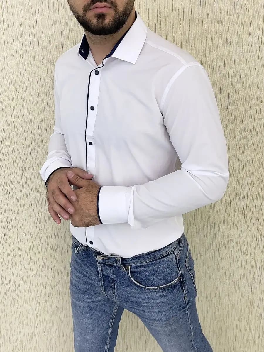 Рубашка мужская приталенная ( Slim Fit )
