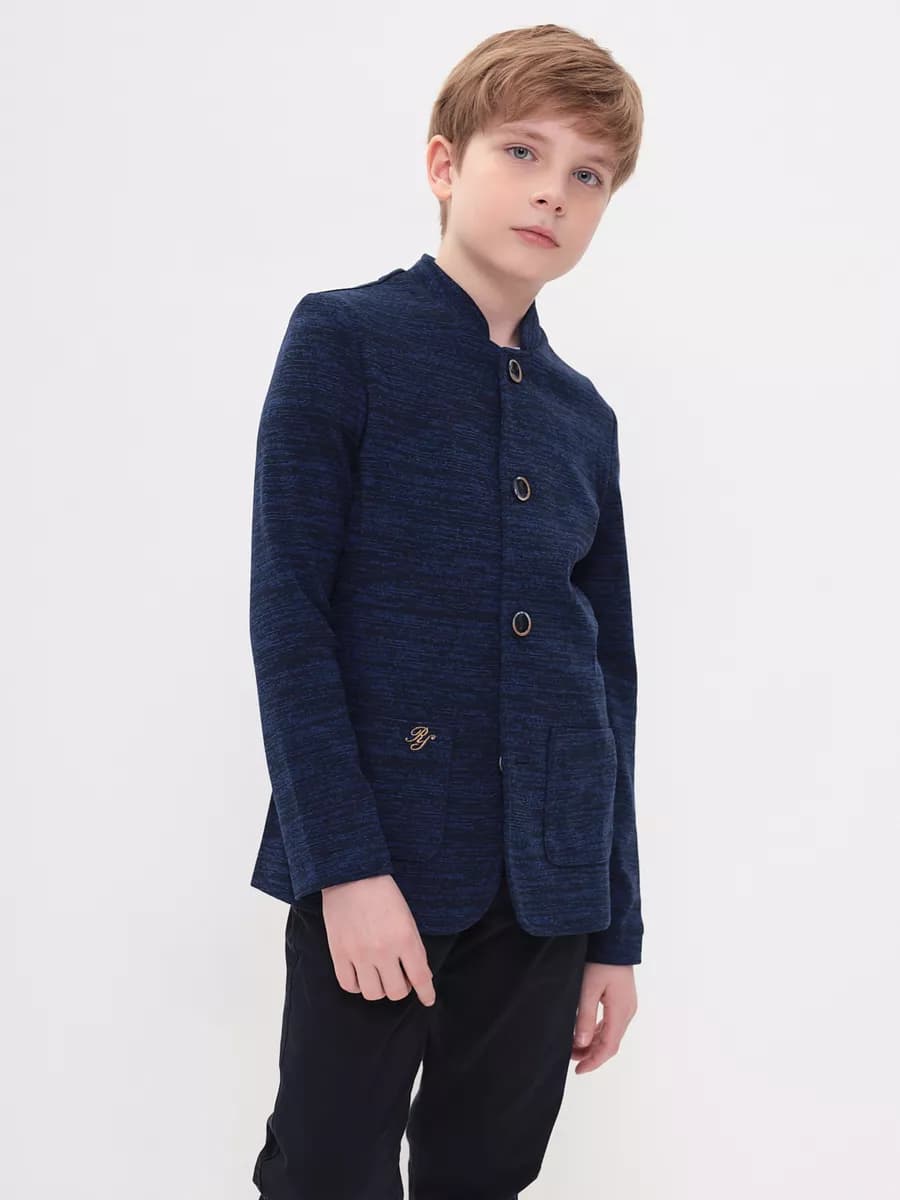 Пиджак детский трикотажный синий на 1 сентября