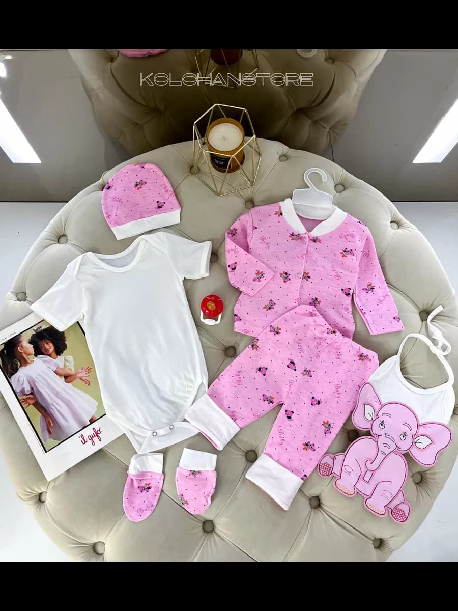 летний комплект одежды для новорожденного