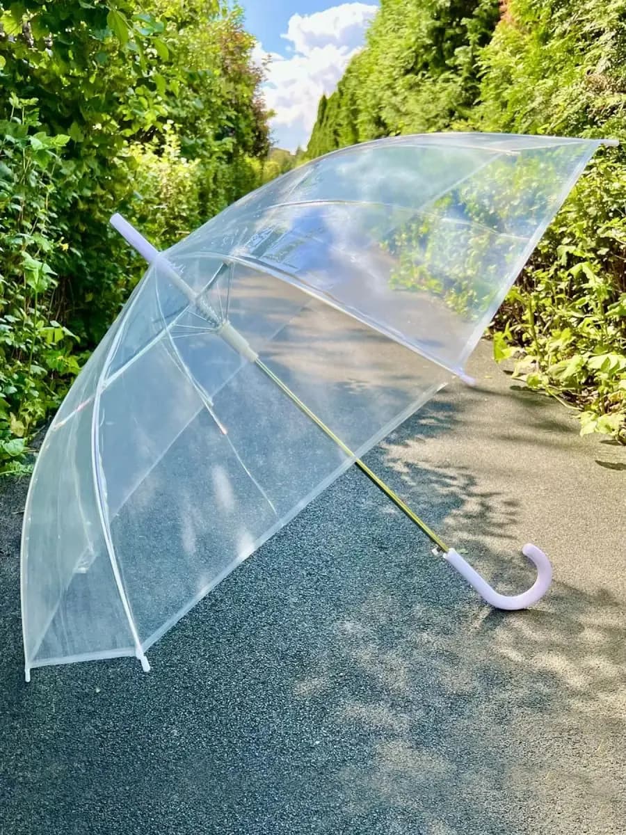 Зонт трость прозрачный свадебный большой