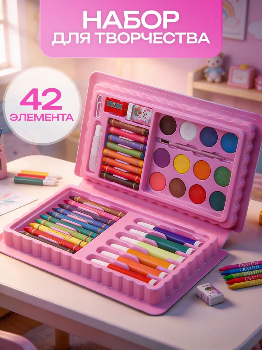 Набор для рисования в чемодане 42 предмета