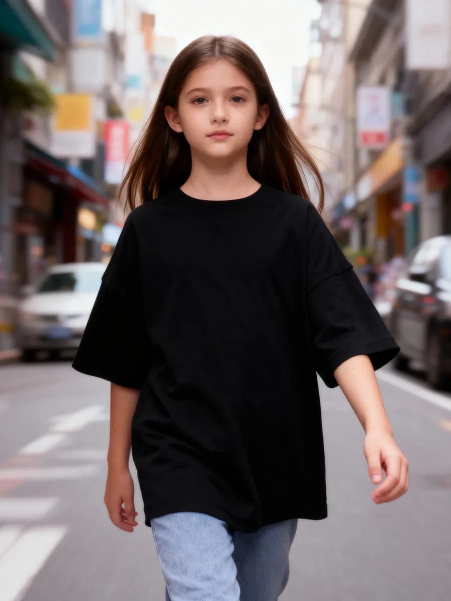 футболка оверсайз подростковая однотонная удлиненная