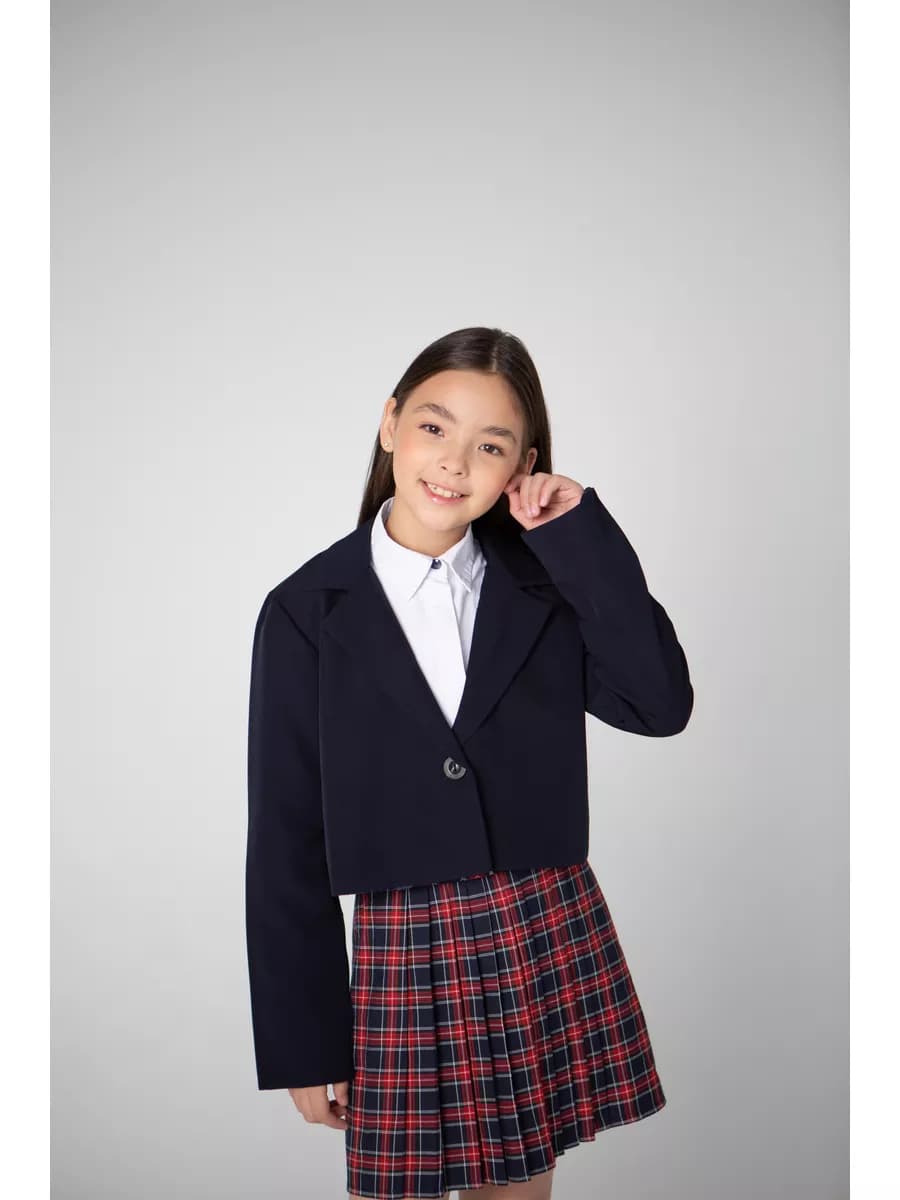 пиджак укороченный для девочек подростков жакет школьный
