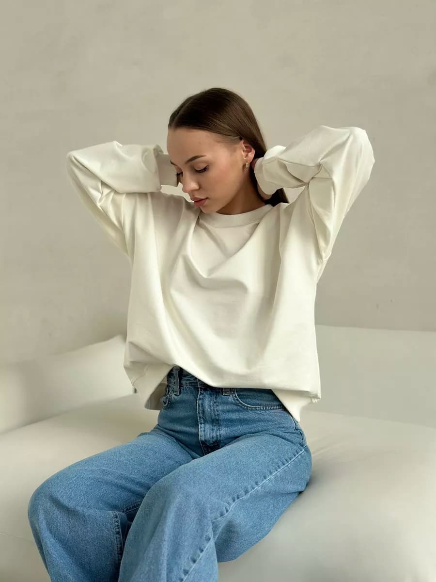 Оверсайз свитшот базовый кофта худи