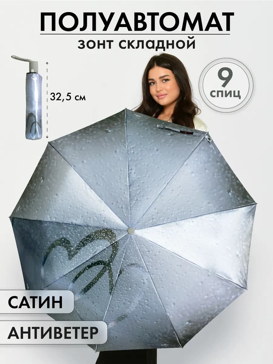 Зонт полуавтомат антиветер складной