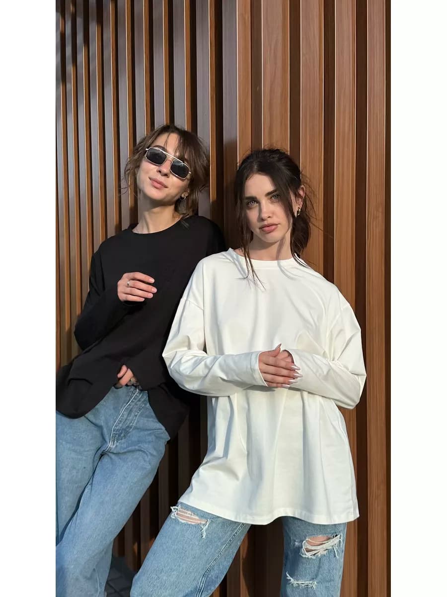 Лонгслив BIG свободный хлопковый оверсайз