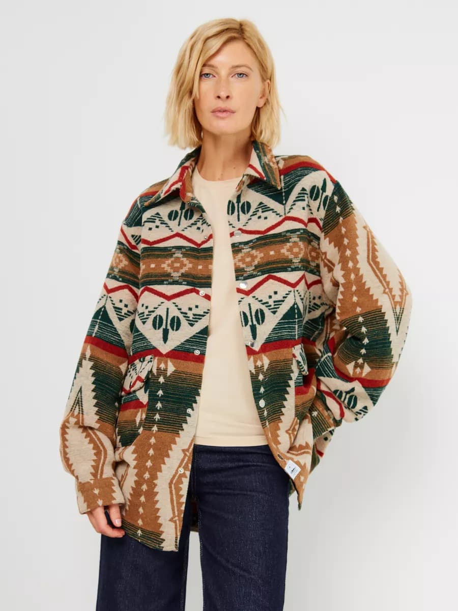 Рубашка женская теплая, оверсайз