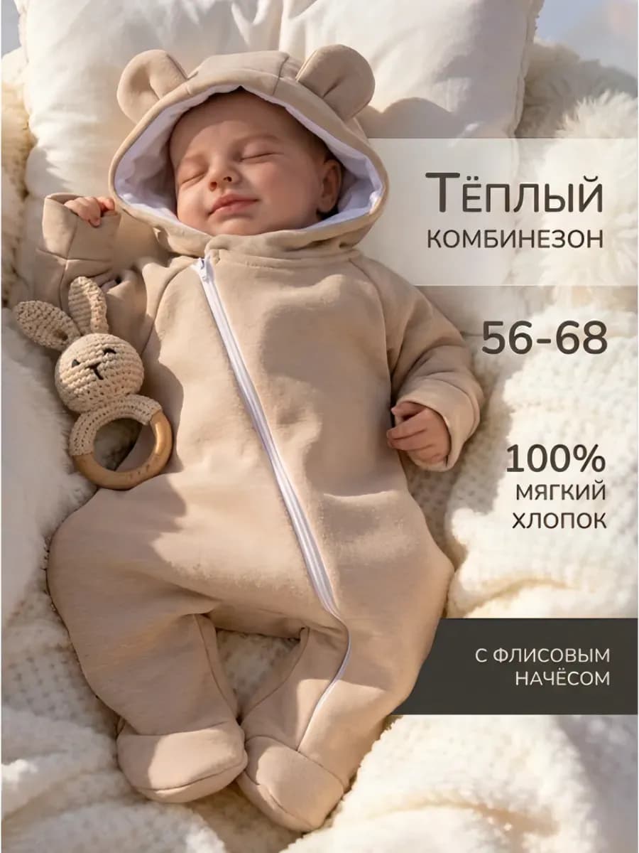 Комбинезон для малыша флисовый теплый