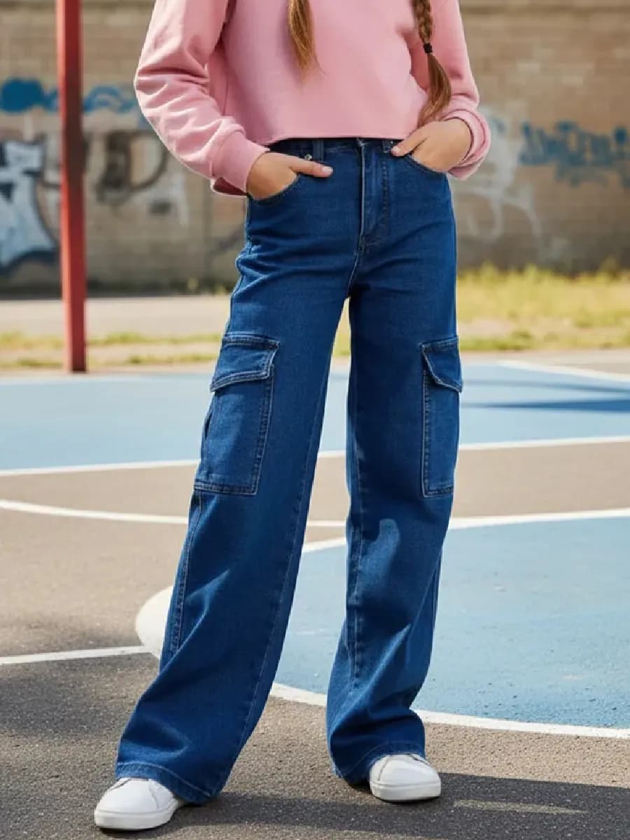 Джинсы карго широкие для подростка