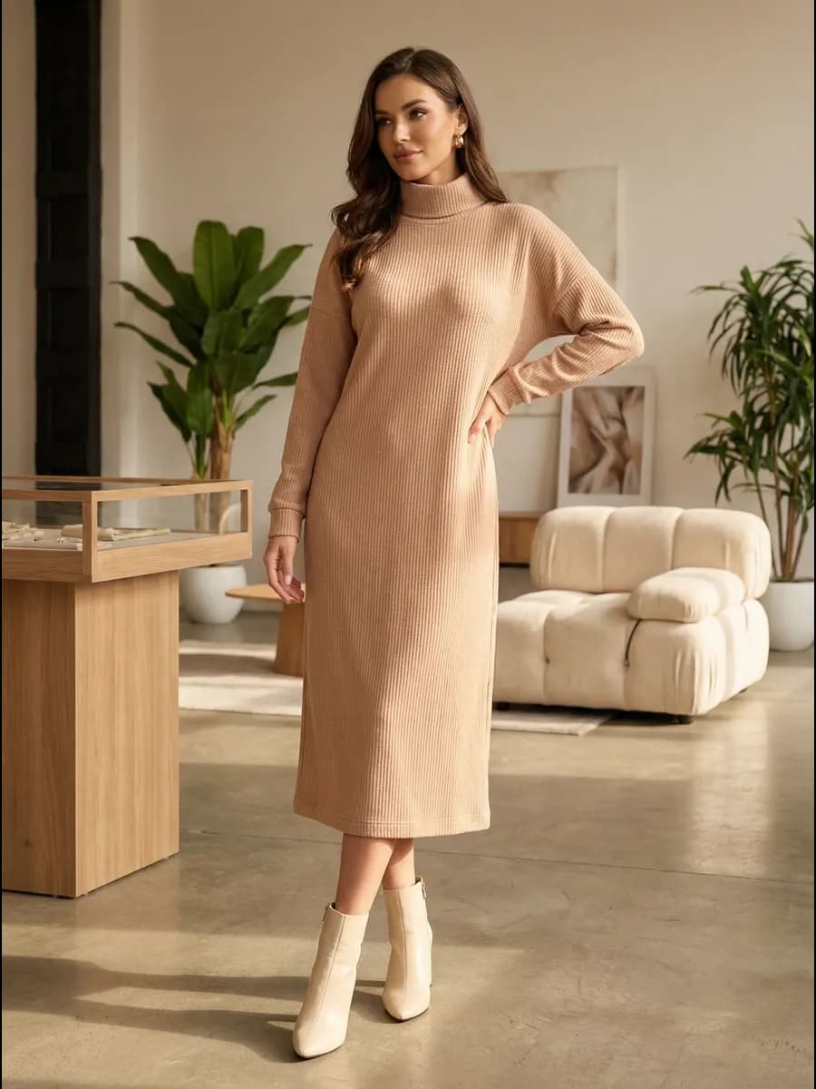 Платье теплое с горлом