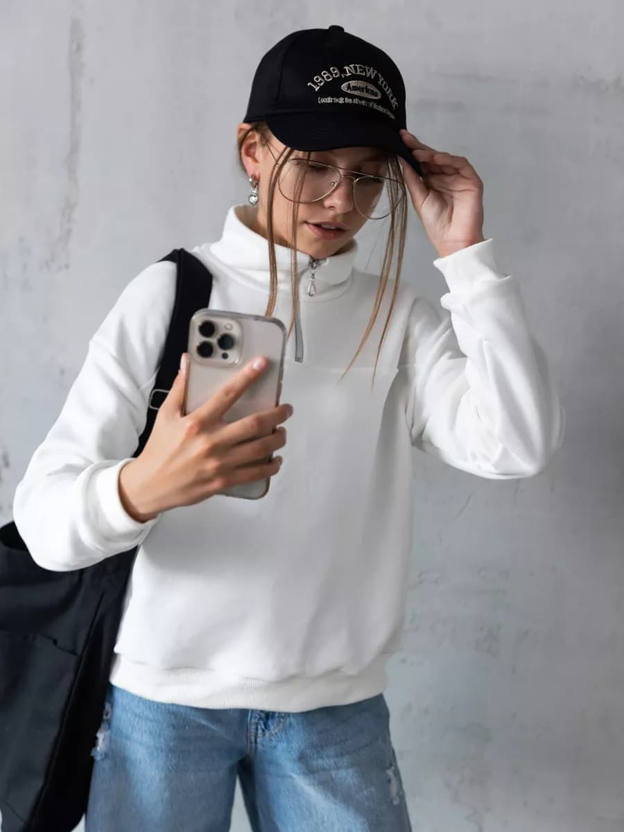 Свитшот с высоким горлом для подростка