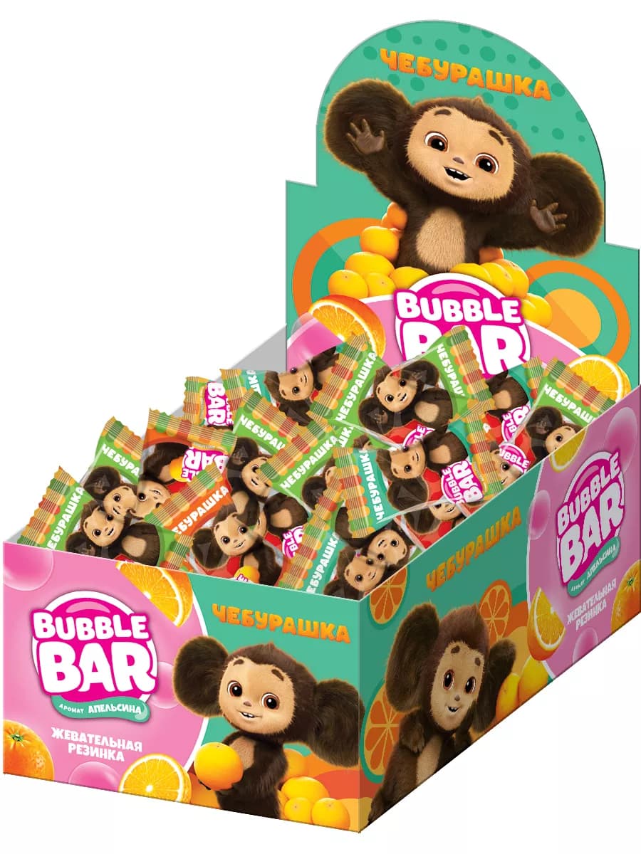 Жевательная резинка Чебурашка, 100 шт по 4 г
