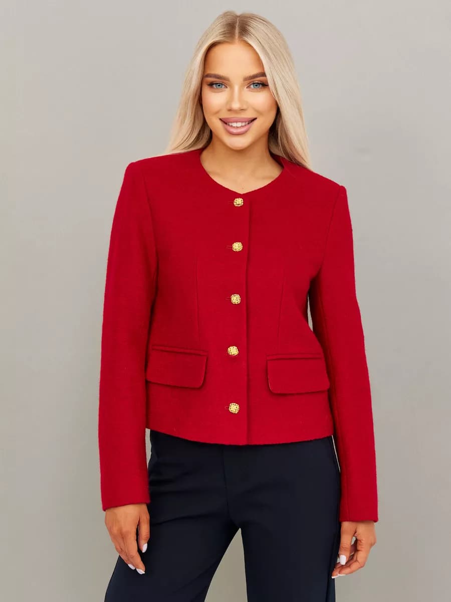 Жакет твидовый укороченный теплый