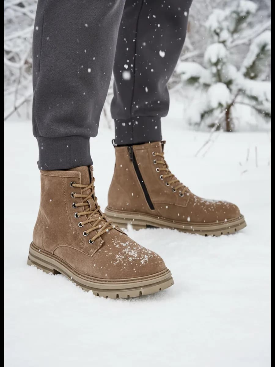 Ботинки зимние натуральная замша с мехом