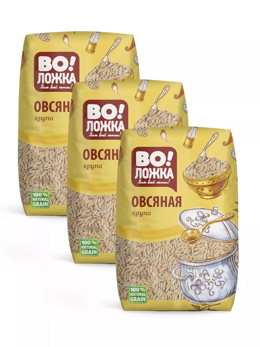 Овсяная крупа 3шт по 800г