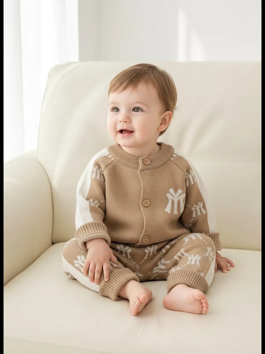 Вязаный костюм для малышей