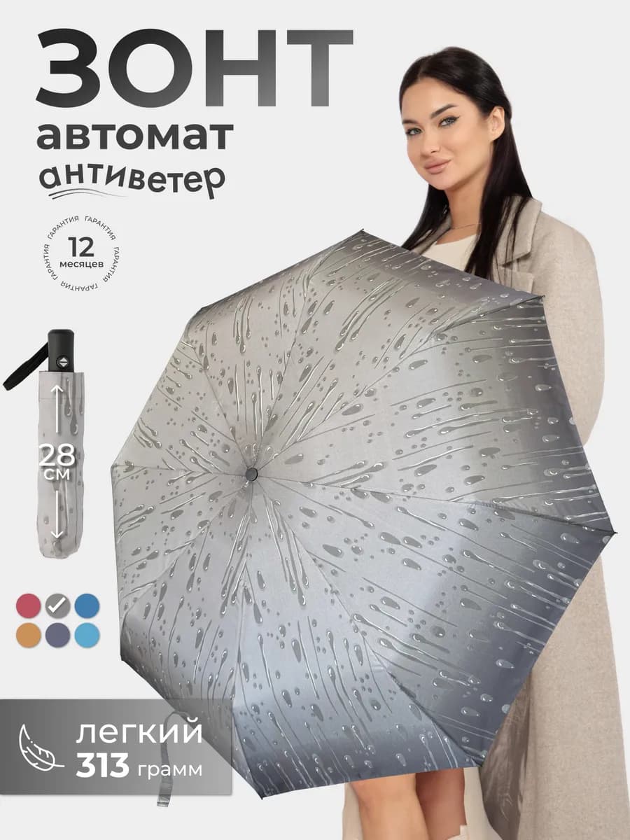 Зонт автомат антиветер складной