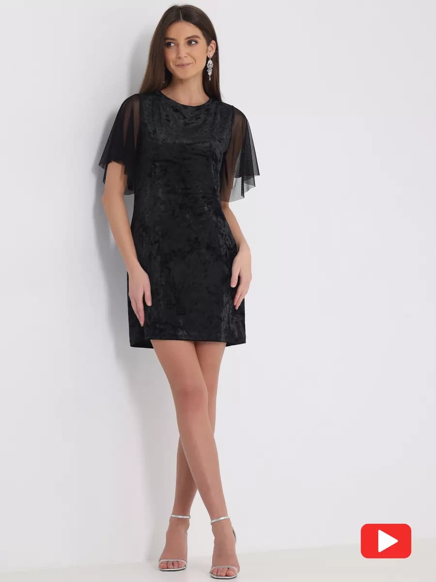 Платье вечернее бархатное короткое