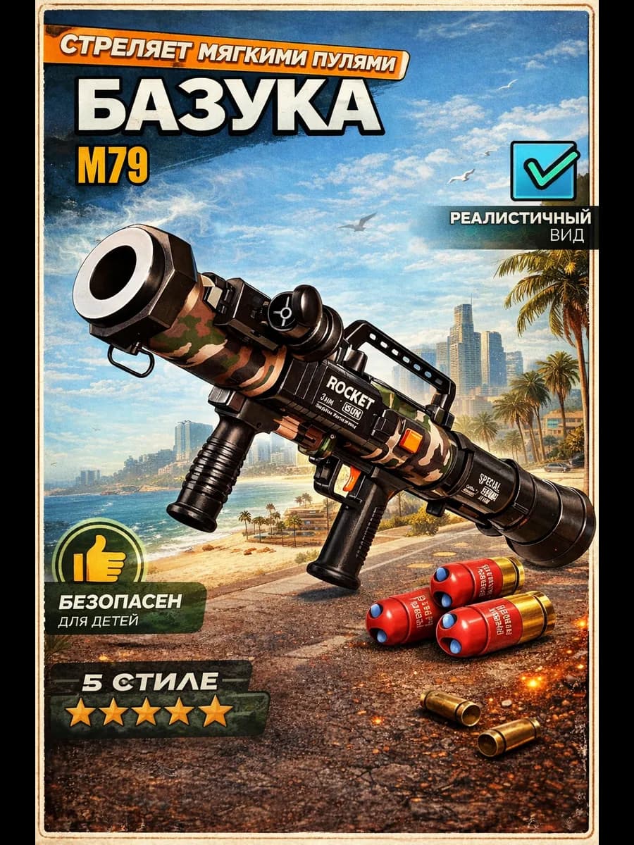 Игрушечное оружие базука РПГ Гранатомет Стингер