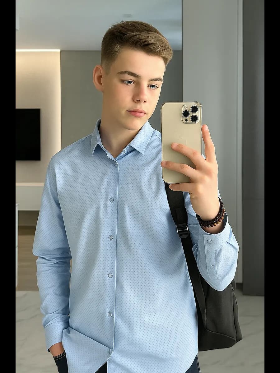 Рубашка школьная с длинным рукавом