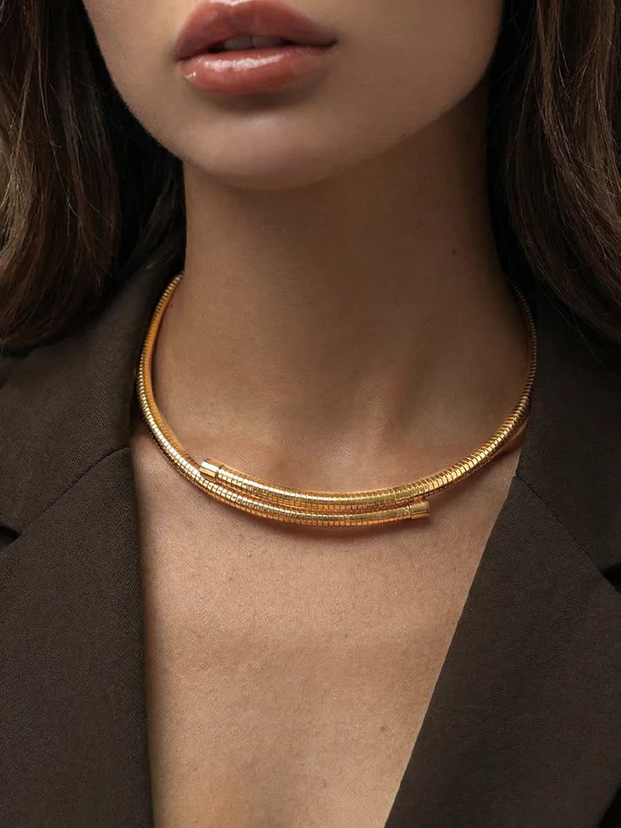 Колье обруч на шею металлический