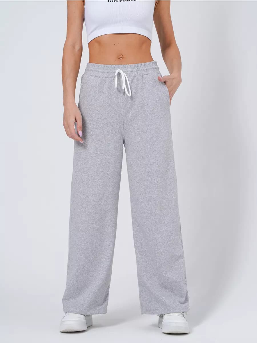 Брюки широкие спортивные палаццо однотонные