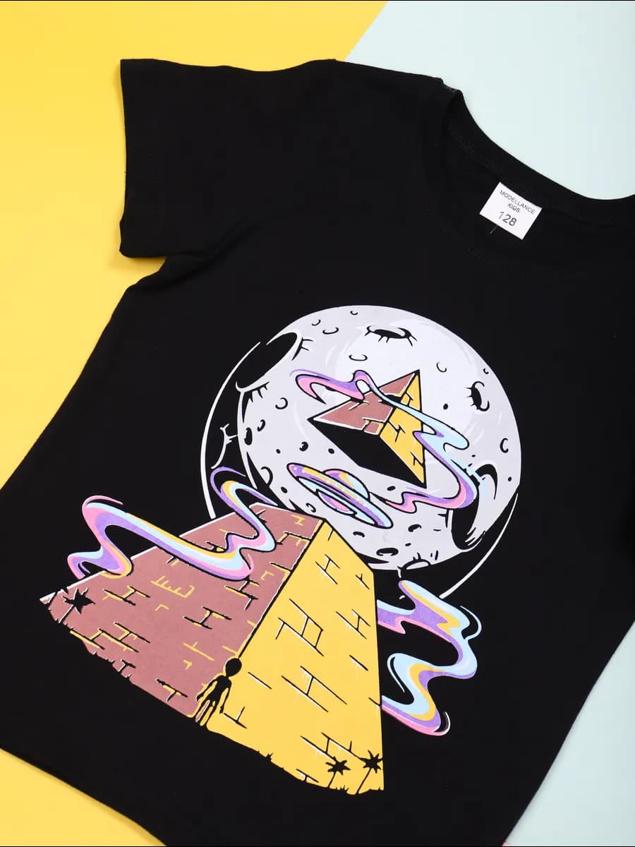 Футболка детская с принтом для мальчика летняя хлопок