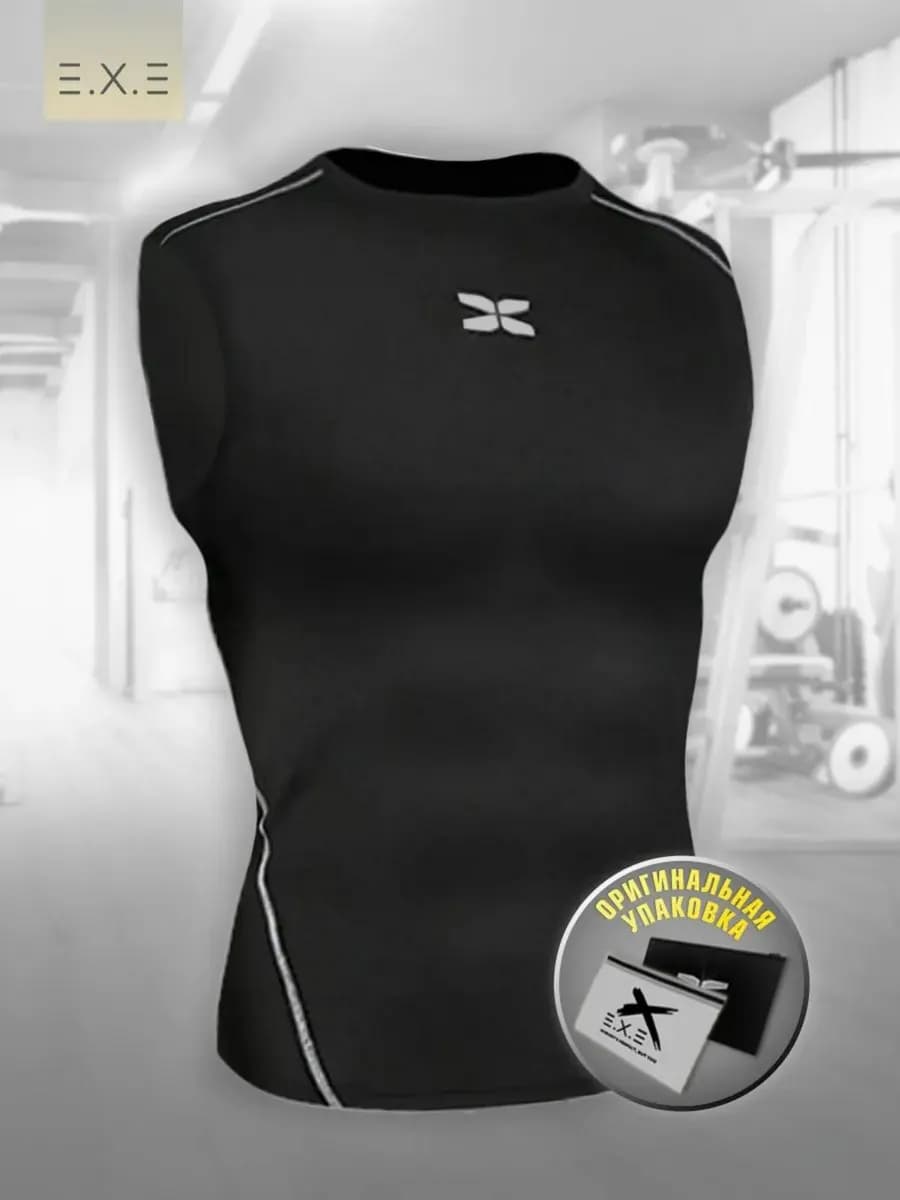 Спортивная футболка майка без рукавов для фитнеса