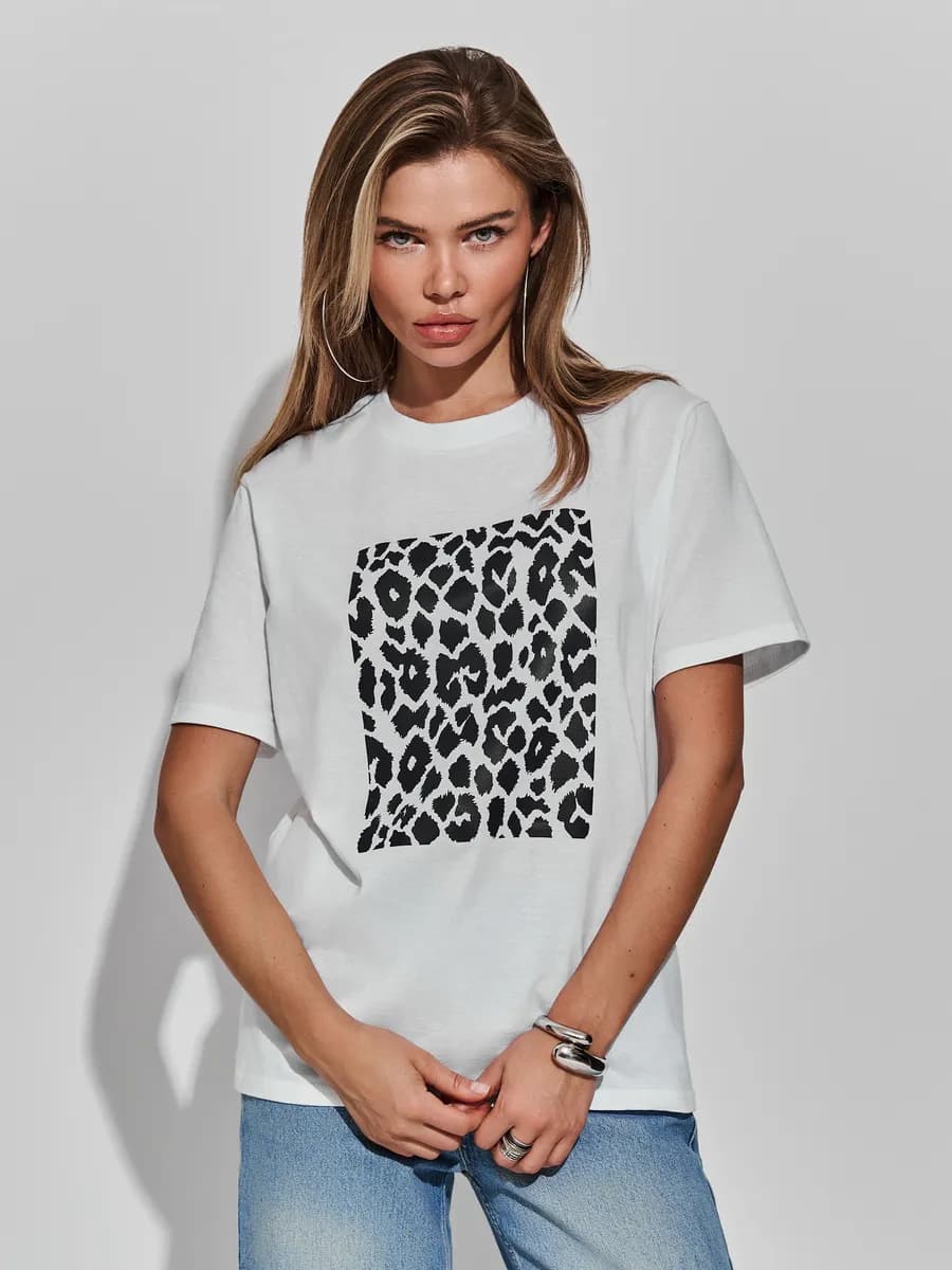 Футболка базовая с принтом женская