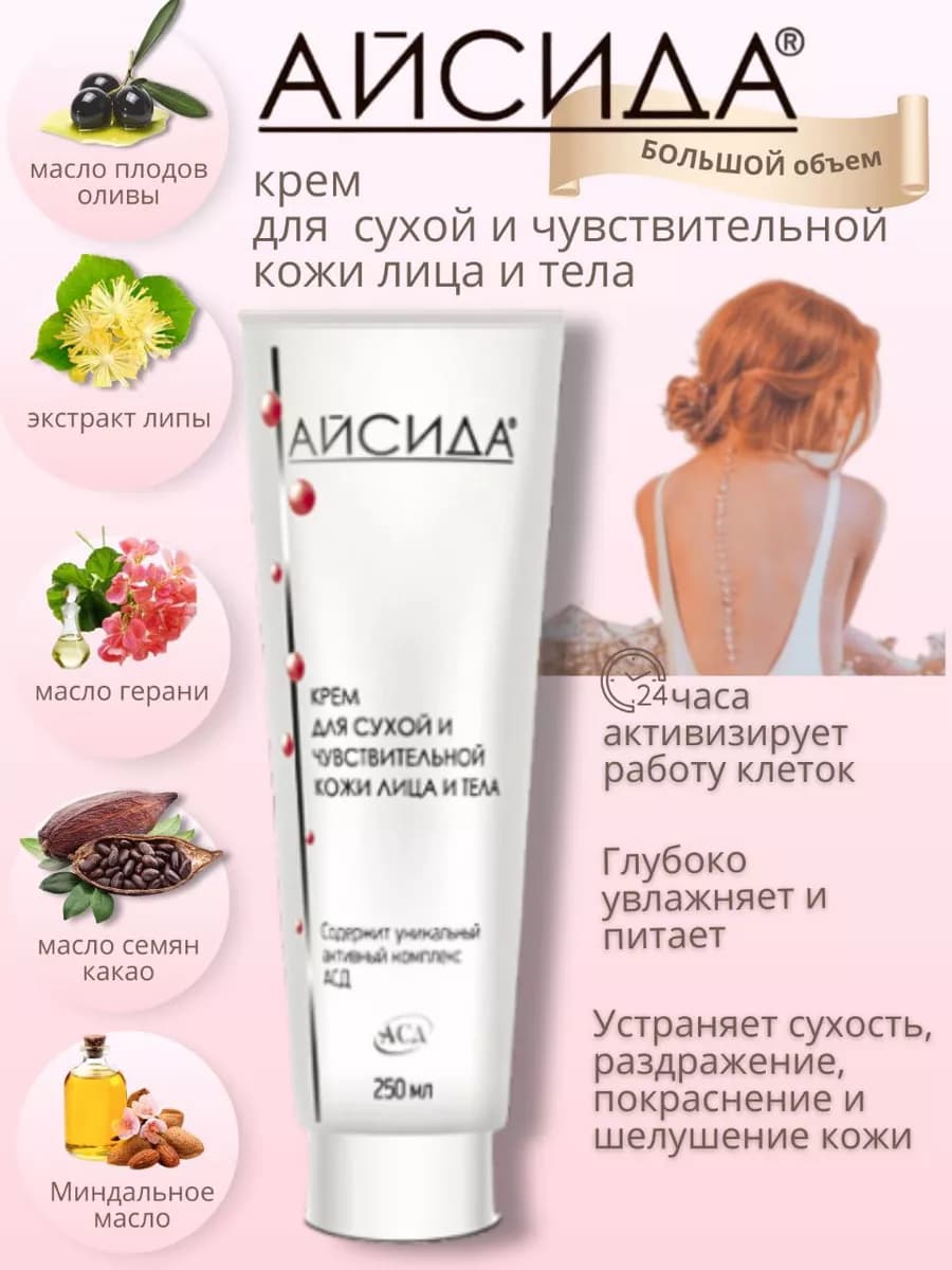 Крем для сухой и чувствительной кожи лица и тела 250 мл