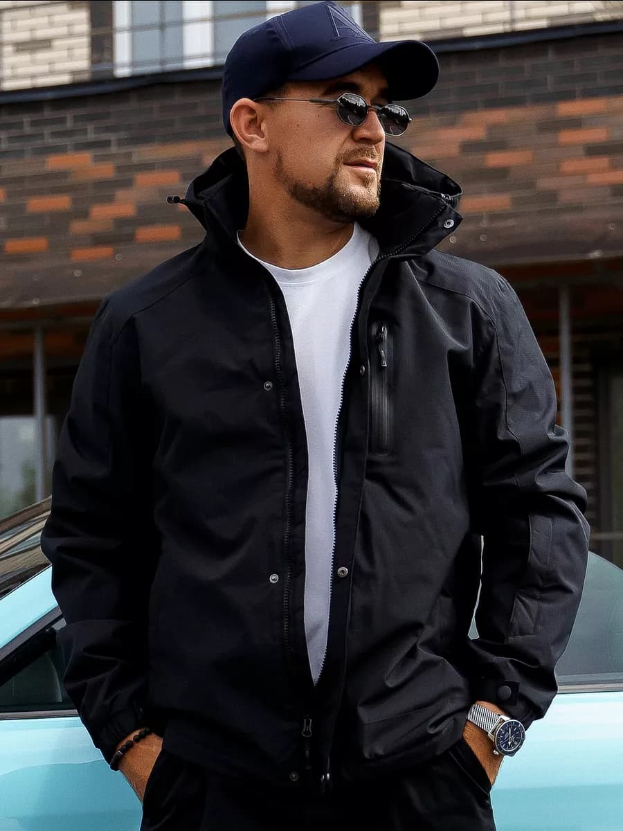 Куртка демисезонная из мембраны с капюшоном