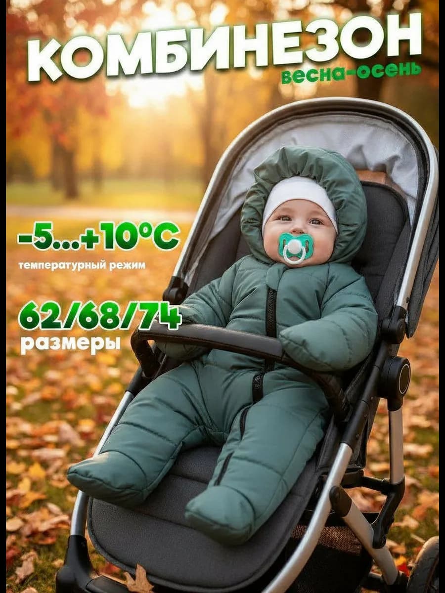 Комбинезон утепленный курточный на весну