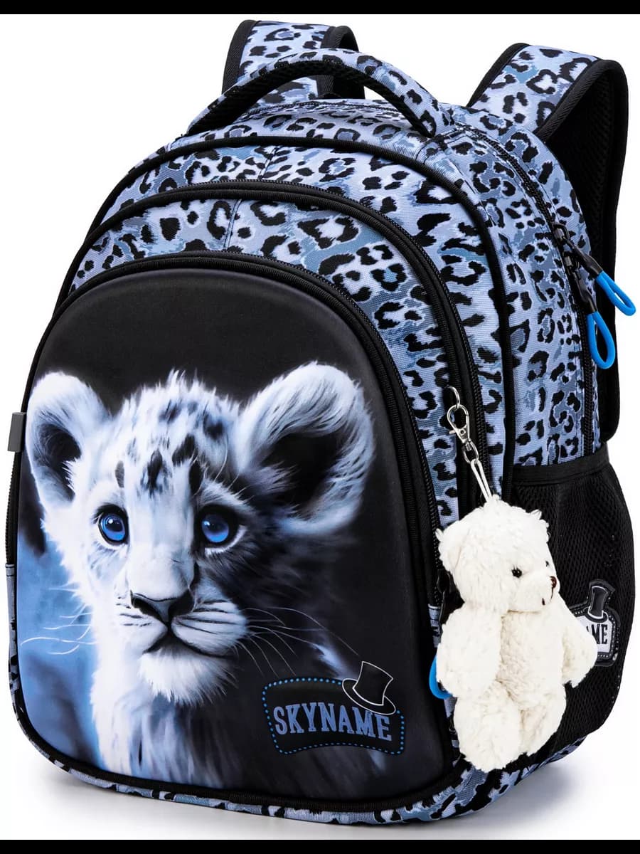 Рюкзак школьный девочки 17 л А4 анатомическая спинка+мишка