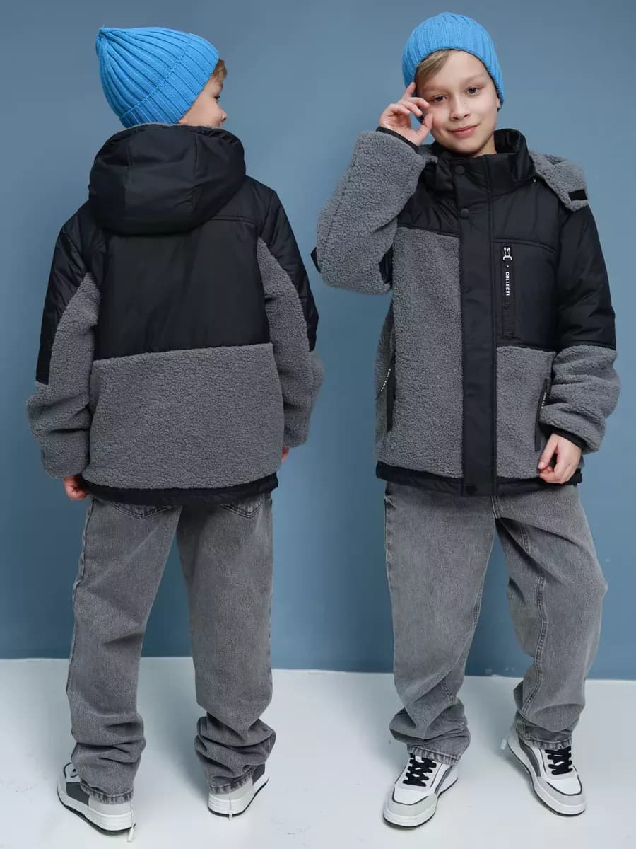 Куртка демисезонная барашек для подростка с капюшоном