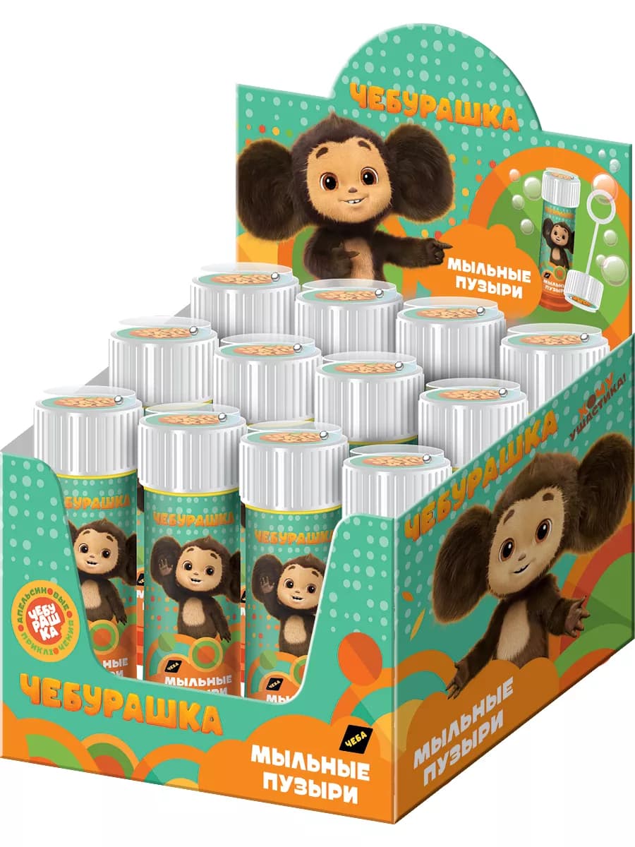 Мыльные пузыри Чебурашка, 12 шт по 50 мл