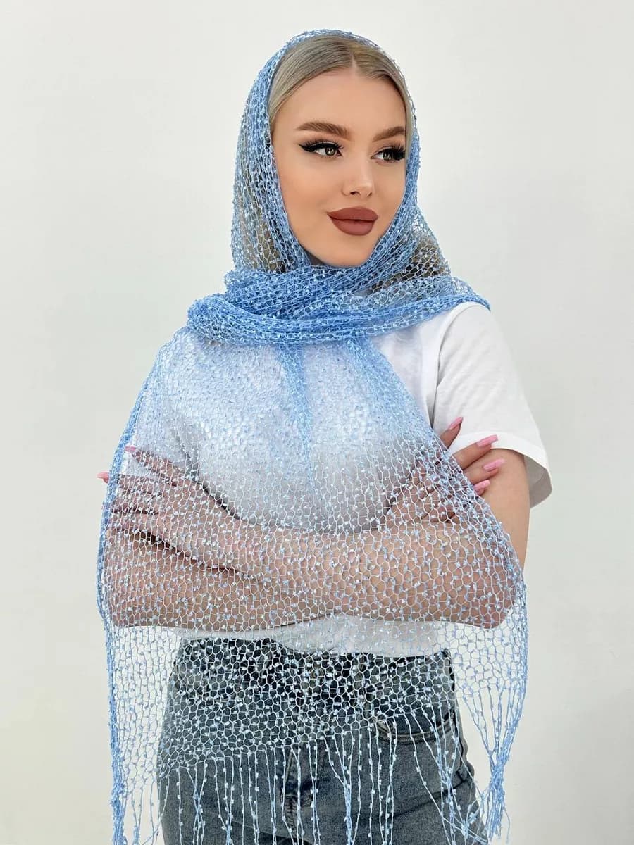 Шарф-накидка,в церковь, ниспадающий, шаль для храма