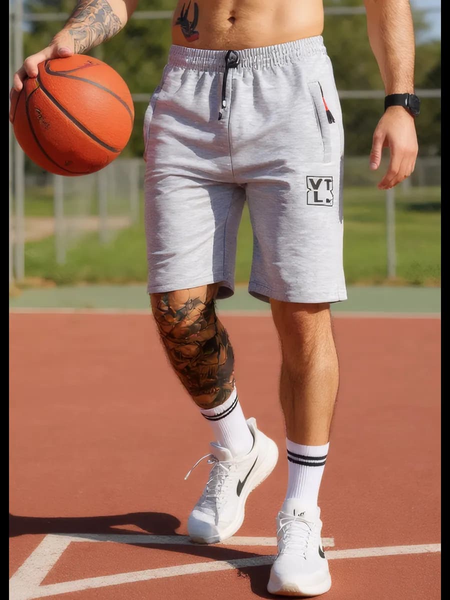 Шорты летние трикотажные с карманами на молнии