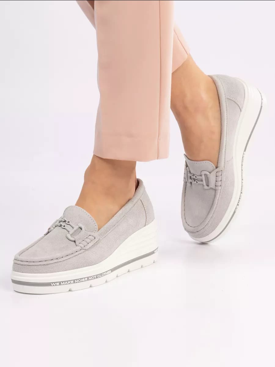 Мокасины замшевые женские