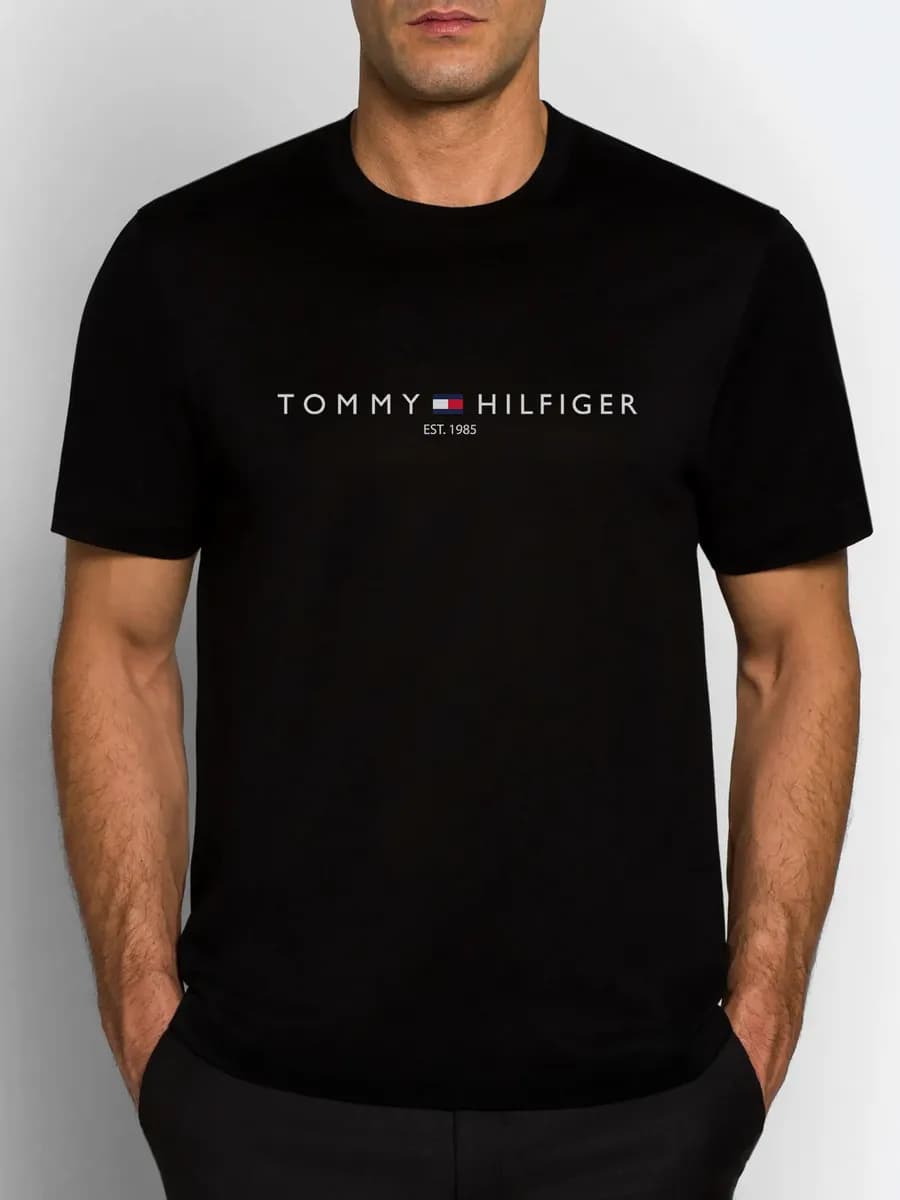 Футболка с принтом базовая плотная хлопок