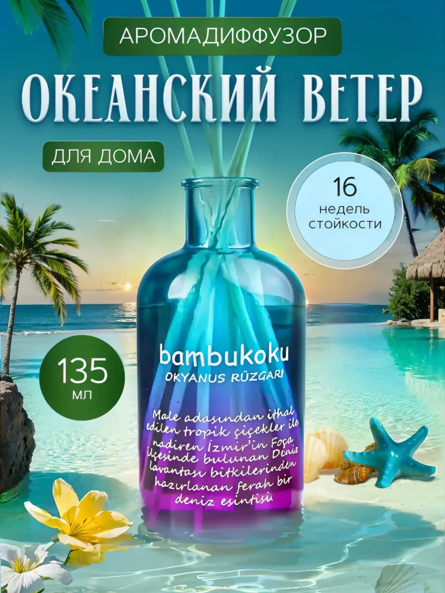 Ароматизатор для дома парфюм, диффузор с палочками