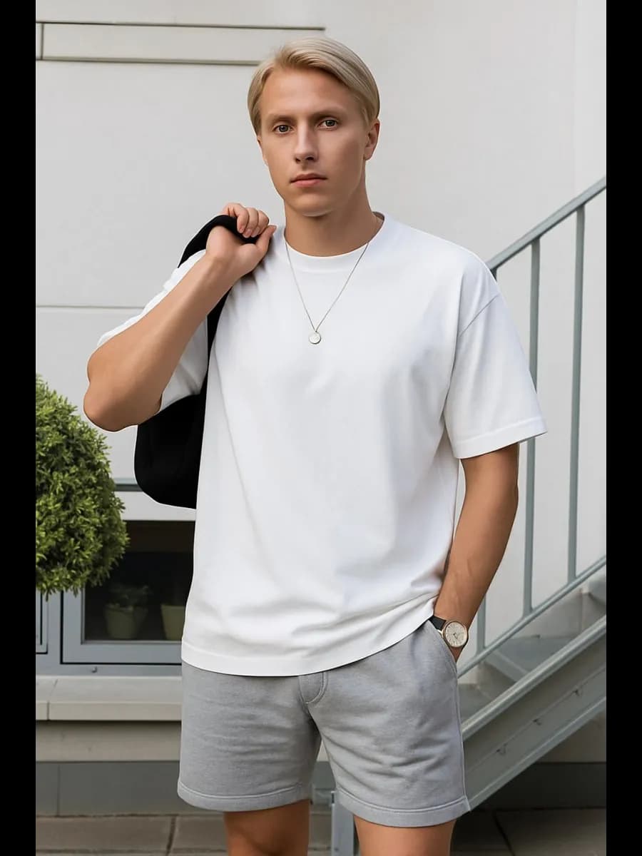 Футболка мужская базовая оверсайз хлопок