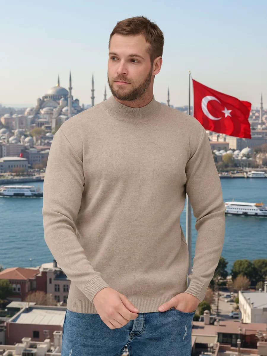 Водолазка однотонная шерстяная