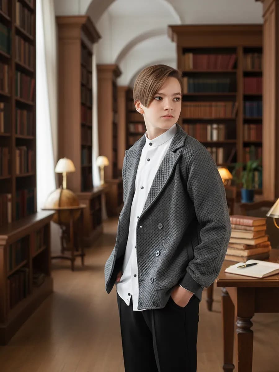 Пиджак школьный бомбер трикотажный